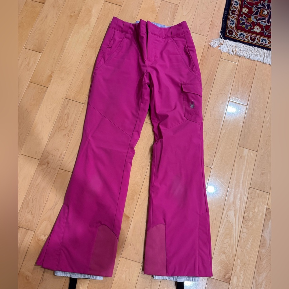 Spyder pink ski pants, size 6